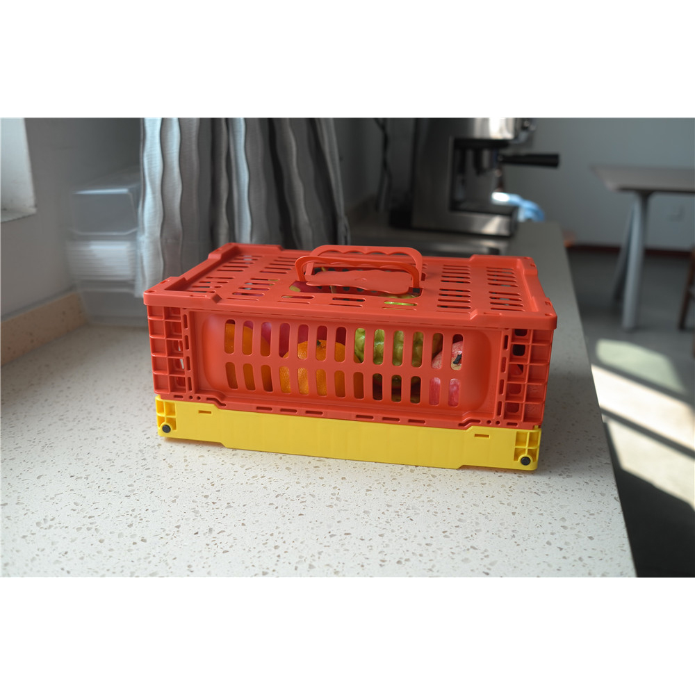 QUANYUN Stylish Mesh Storage Foldable Recyclable Food-Grade PP Plastic Crate KN302012C