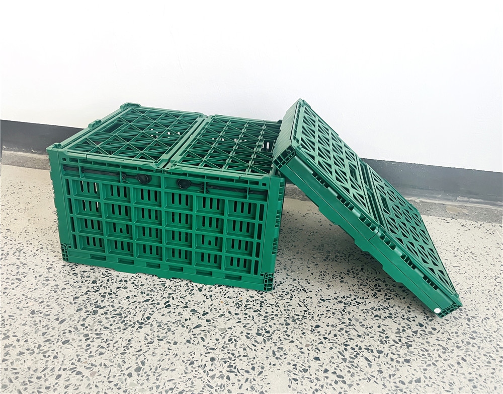 QUANYUN Nestable Lightweight Plastic Crates Heavy Duty Foldable PP Mesh Basket KB605034C
