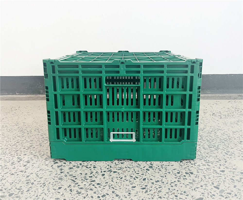 QUANYUN Nestable Lightweight Plastic Crates Heavy Duty Foldable PP Mesh Basket KB605034C