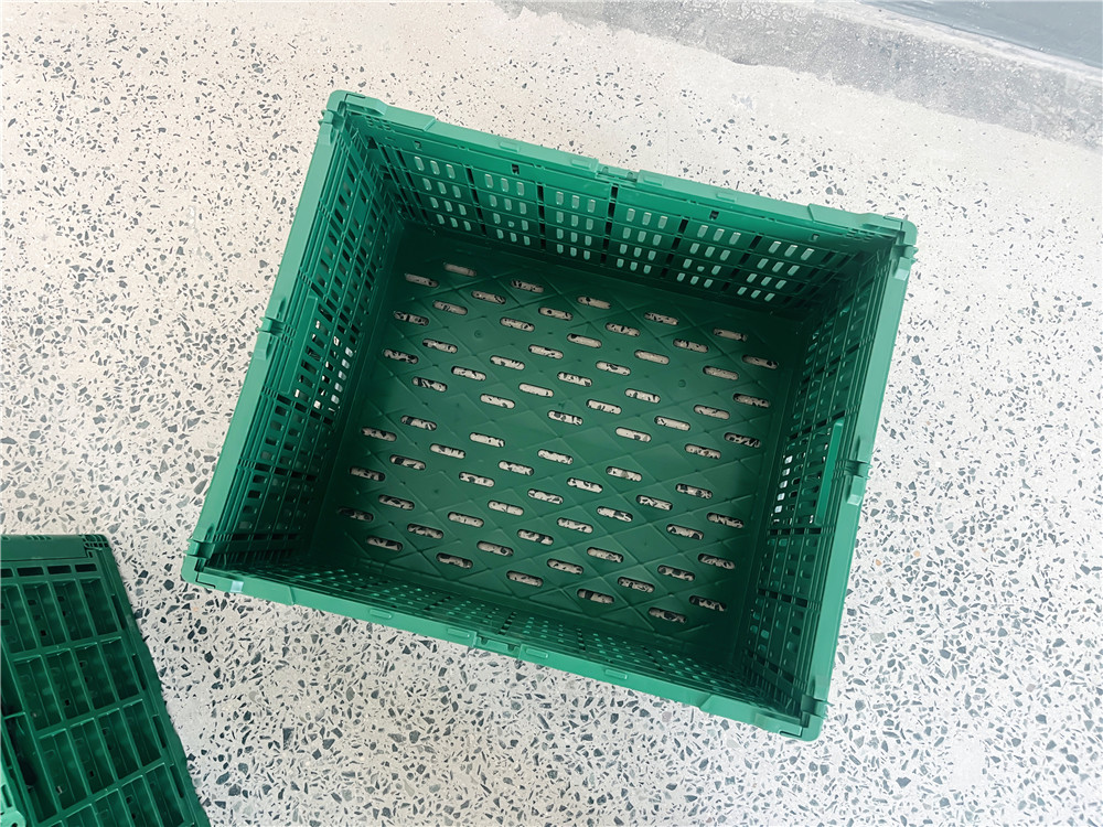 QUANYUN Nestable Lightweight Plastic Crates Heavy Duty Foldable PP Mesh Basket KB605034C