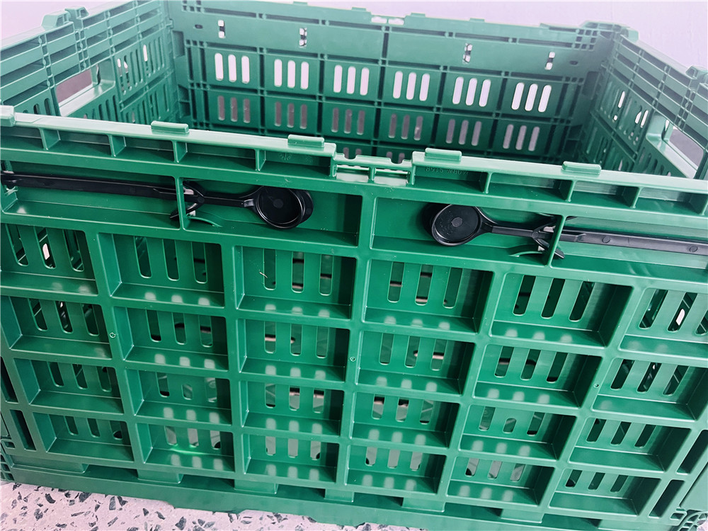 QUANYUN Nestable Lightweight Plastic Crates Heavy Duty Foldable PP Mesh Basket KB605034C