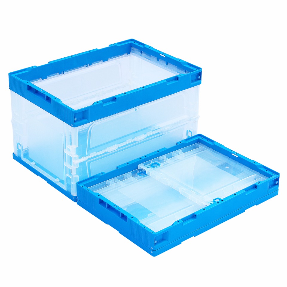 QUANYUN Large Transparent PP Plastic Solid Storage Crate XS5336326W